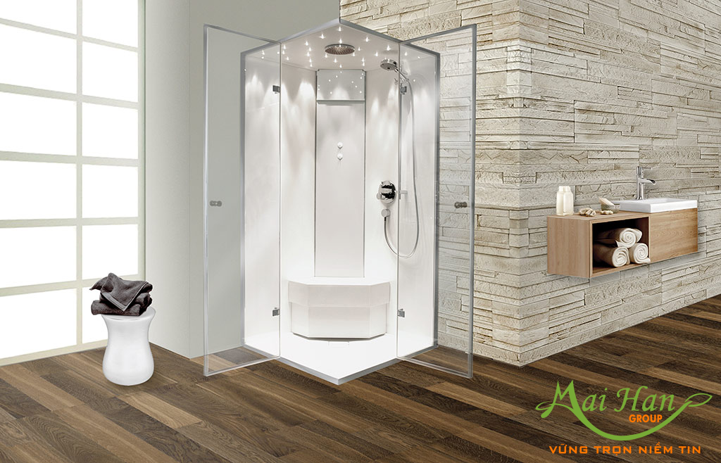 Phần cửa đặc biệt hơn so với kiểu truyền thống Phòng xông hơi ướt Vaporsana